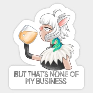 Y'shtola Rhul from FF14 as Kermit the Frog Meme sipping tea - But that's none of my business Sticker